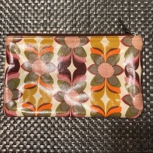 LARGE FOSSIL KEEPER 11”x6.5” FLORAL COSMETIC ACCESSORY BAG